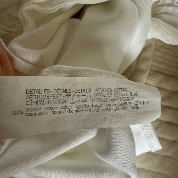 Zara S | White Ribbed Bodysuit with Double Ruffle Sleeves - Picture 5 of 6